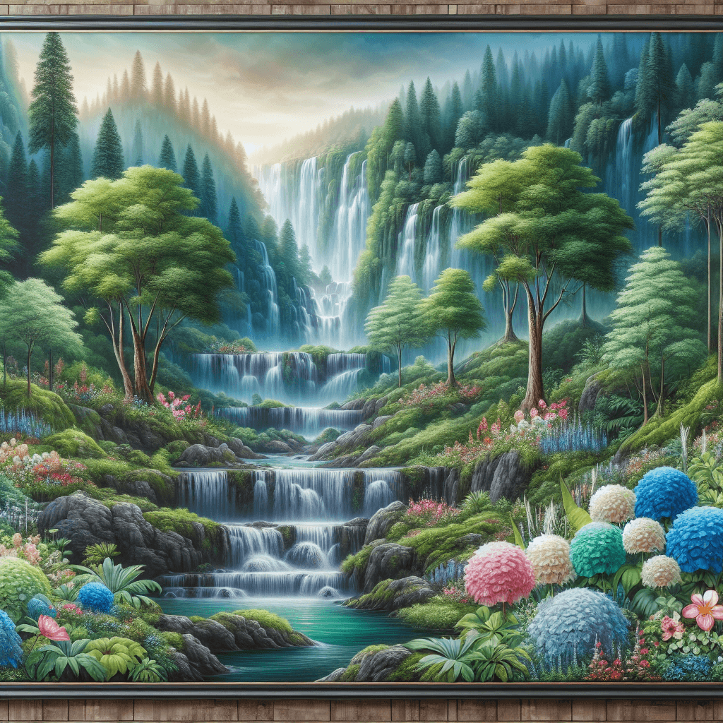 Enchanting Forest Waterfall Painting Number Kit