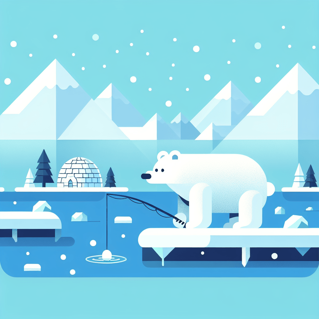 Polar Bear Ice Fishing Paint By Number