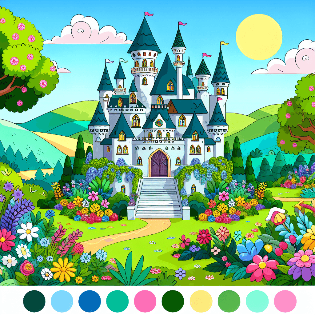 Fairytale Castle Retreat Number Painting