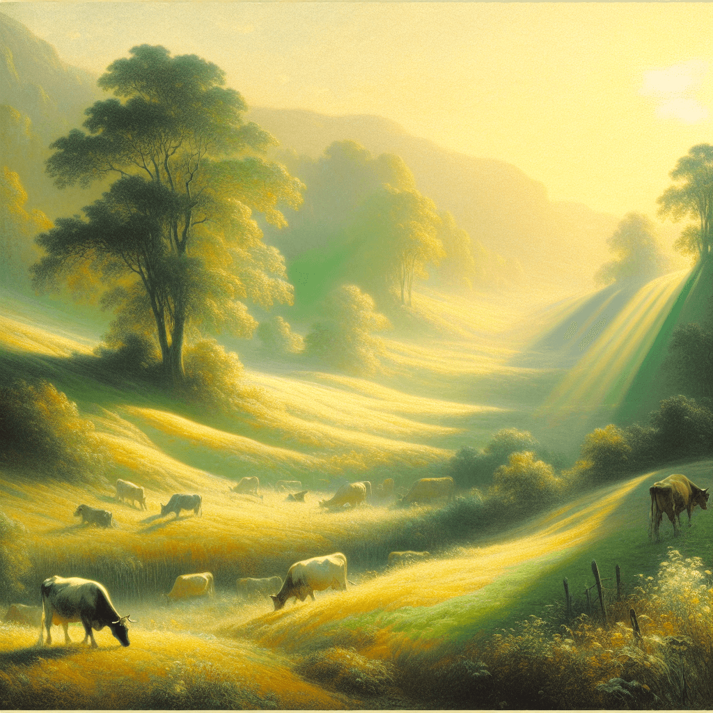 Cow's Pastoral Bliss Paint By Number