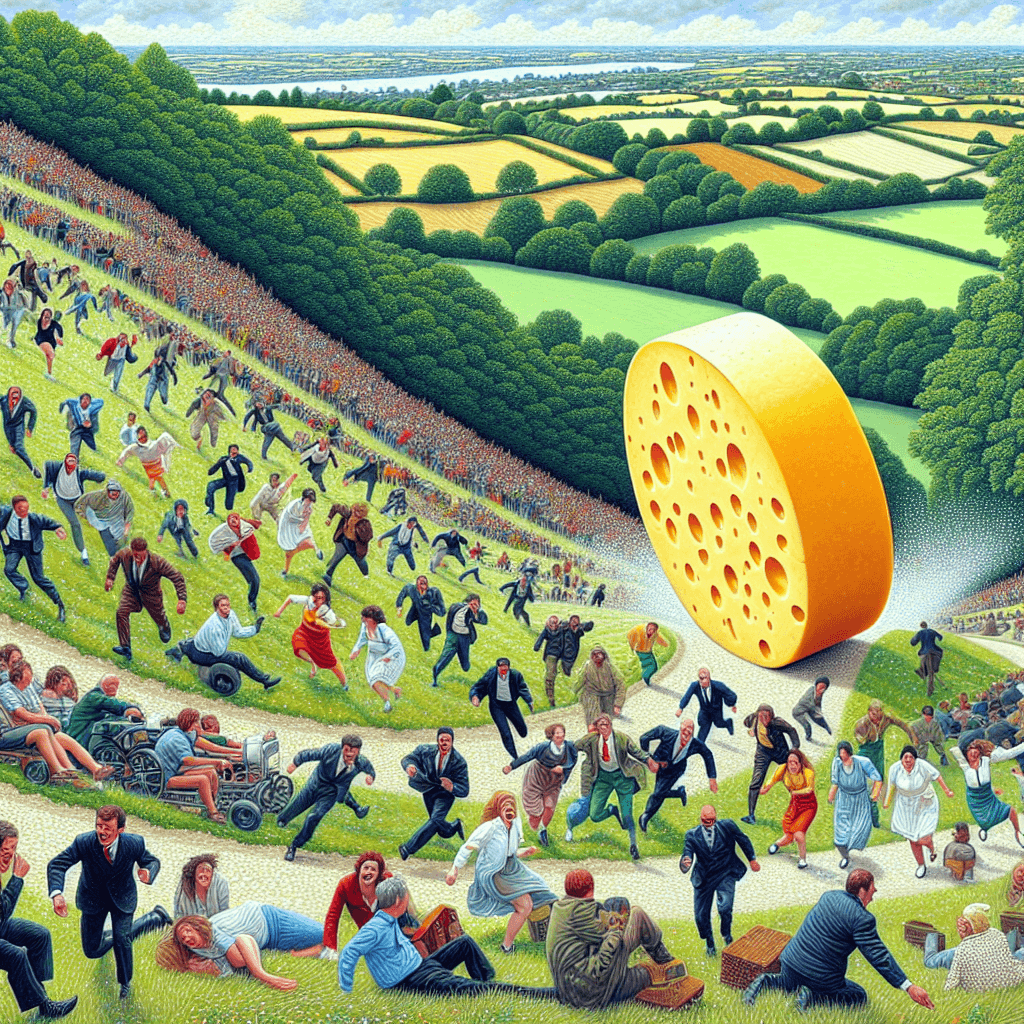 Cooper's Hill Cheese-Rolling - Gloucestershire Number Painting