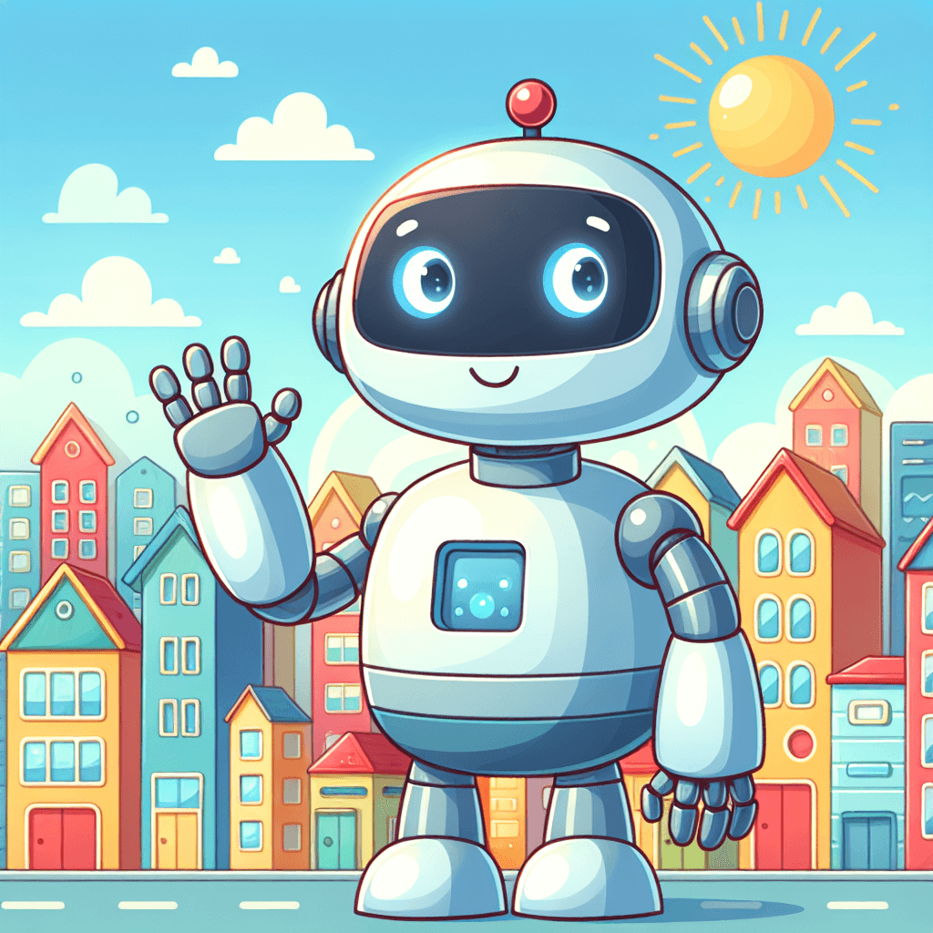 Friendly Robot Town Paint By Numbers Art