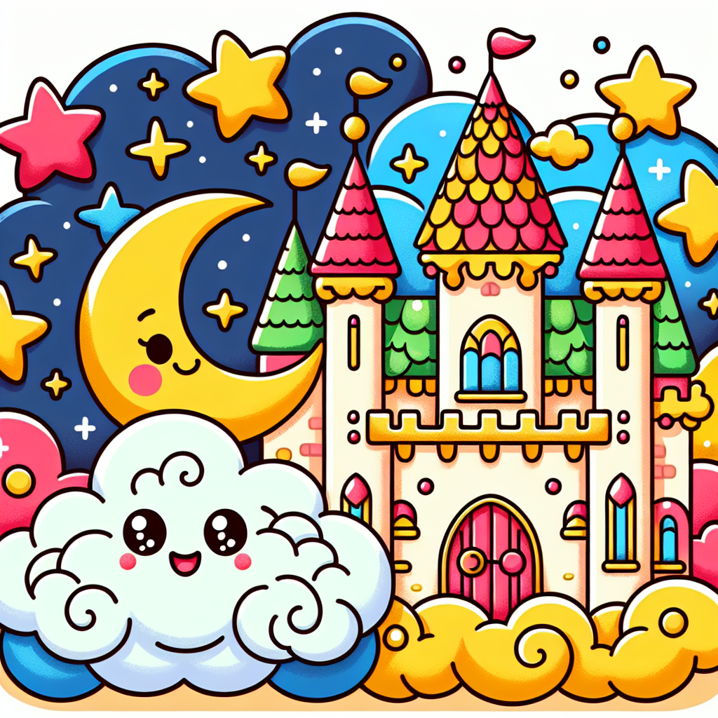 Whimsical Castle On A Cloud Painting Number Kit