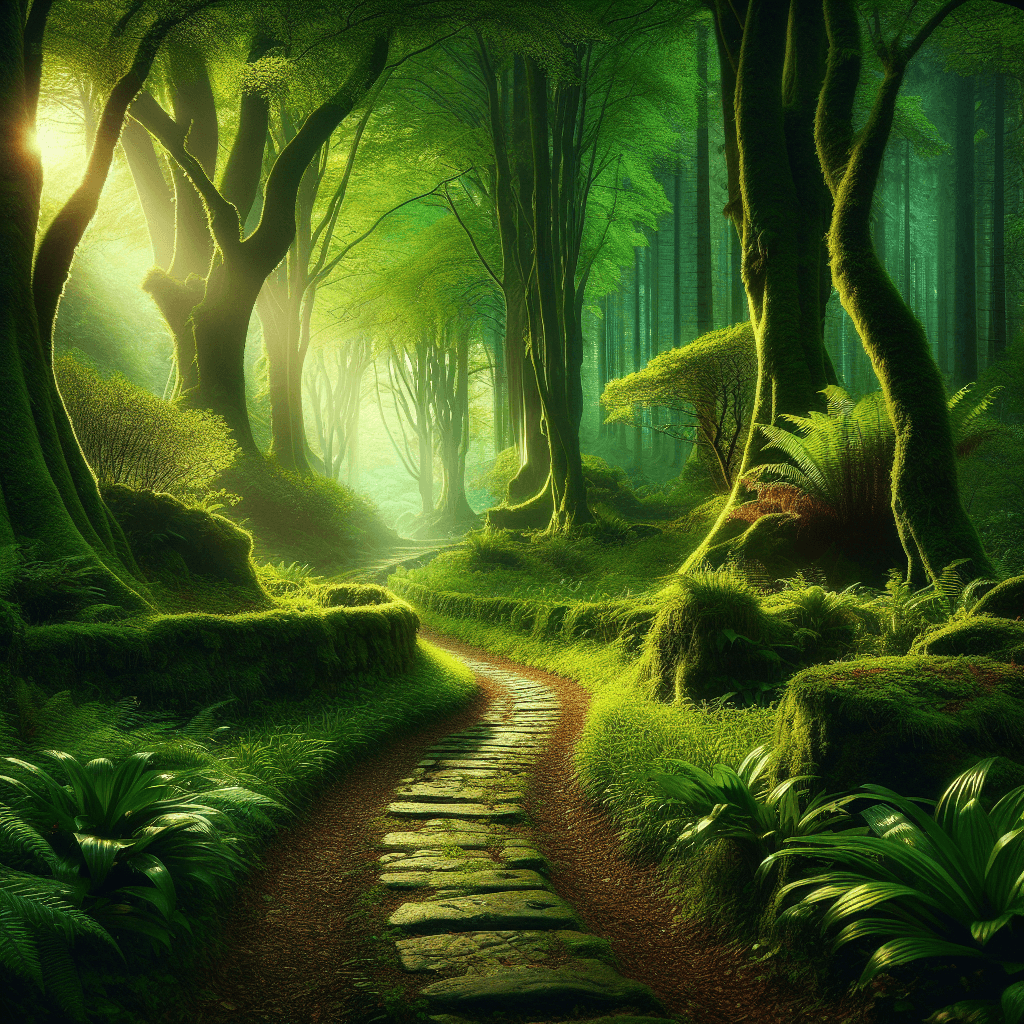 Secluded Forest Pathway Numbered Painting Kits