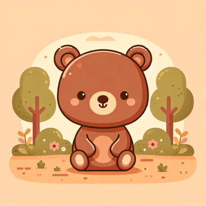 Happy Little Bear Numbered Painting Kits