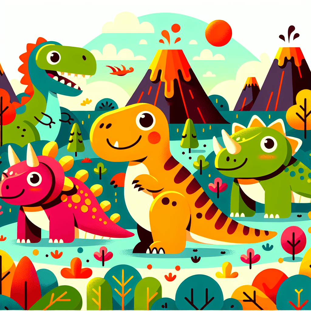 Cheerful Dinosaurs DIY Paint By Numbers