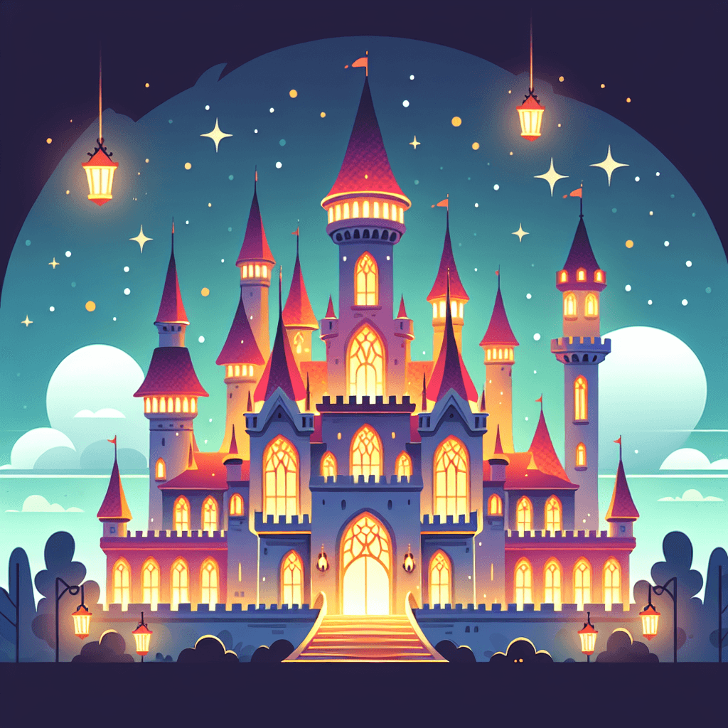 Fairytale Castle At Dusk Paint By Numbers