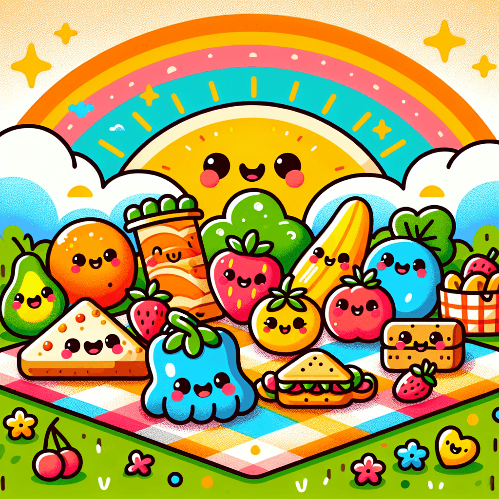 Cute Kawaii Food Friends Number Painting