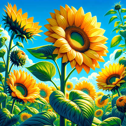 Radiant Sunflower Delight Paint By Number