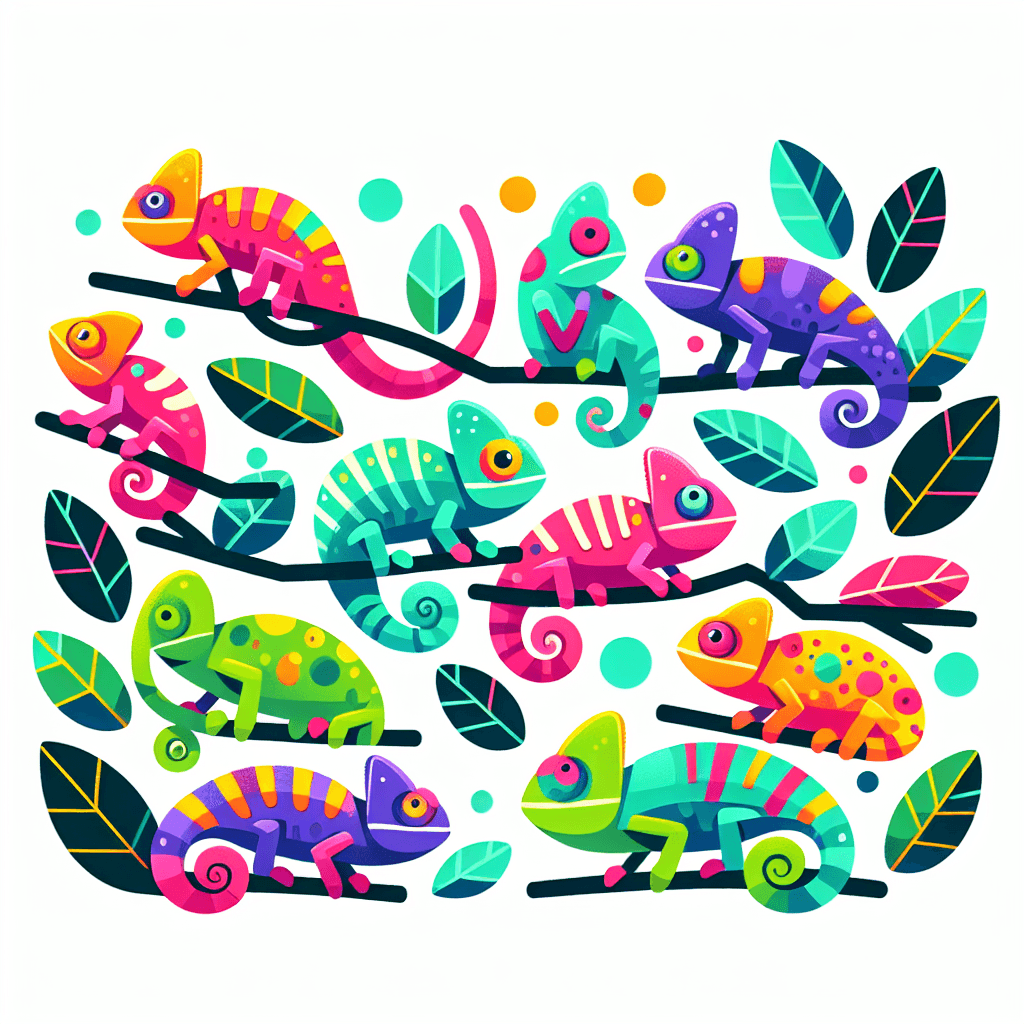 Cheerful Chameleons Paint By Number