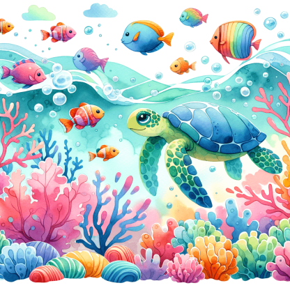 Lively Undersea Paradise Paint By Numbers Art