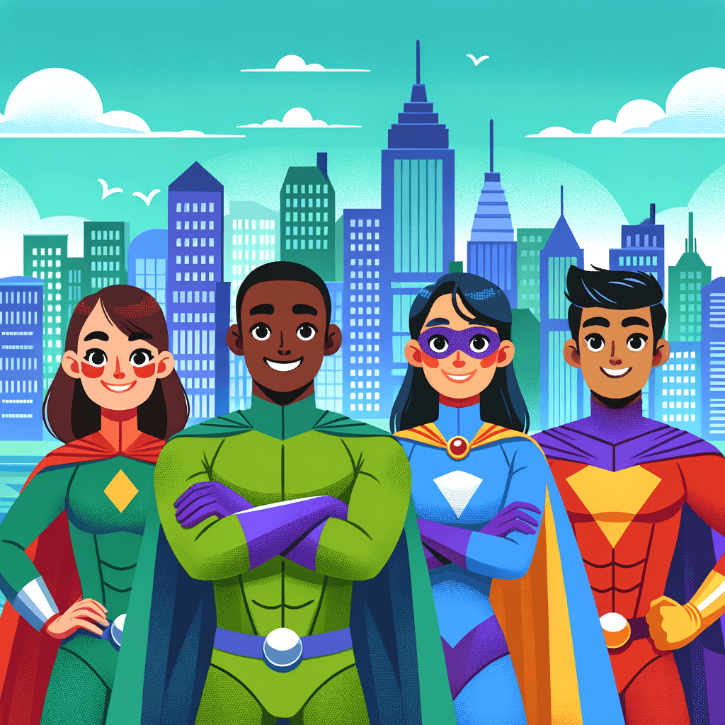 Fantastic Superhero Team Number Painting