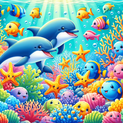 Delightful Ocean Creatures Number Painting