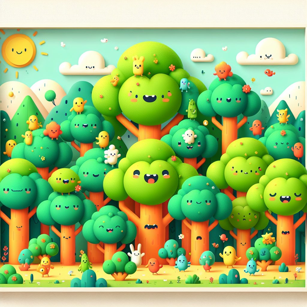 Bubbling Broccoli Forest Numbered Painting Kits