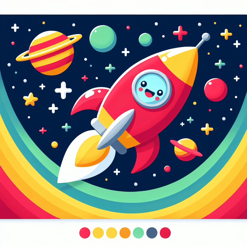 Whimsical Rocket Ship Paint By Numbers Kits