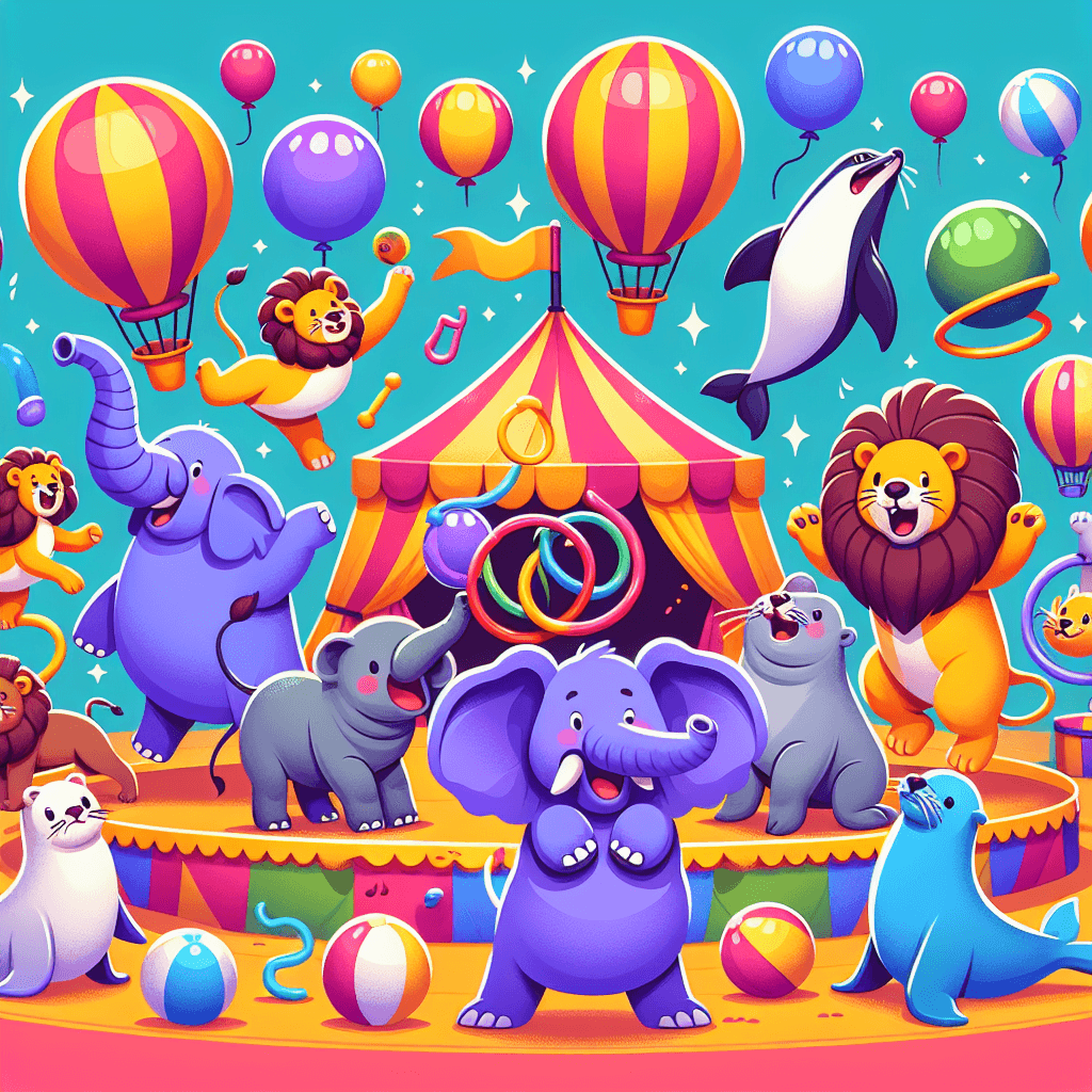 Funky Circus Animals Paint By Number