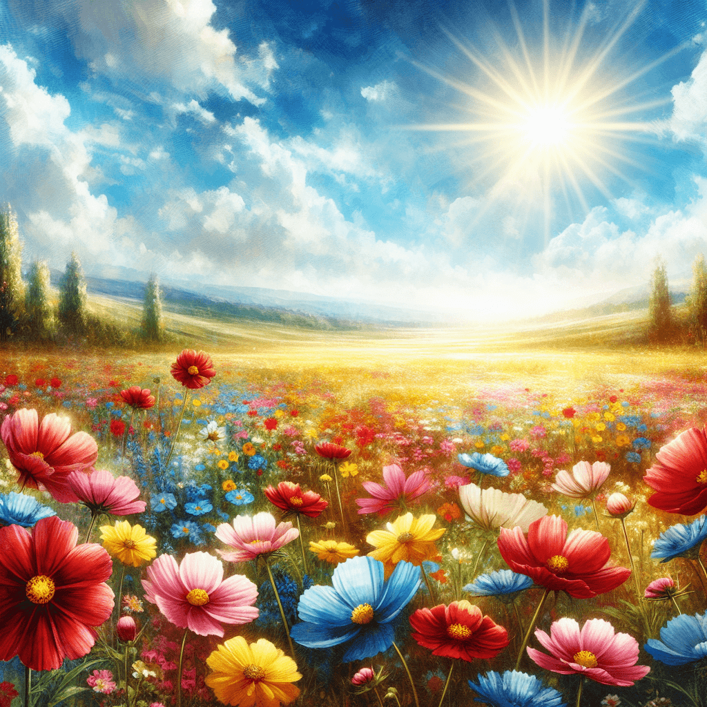 Sunshine And Flower Fields Number Painting