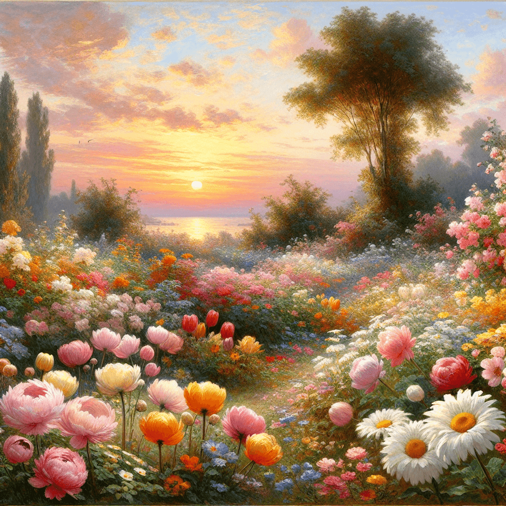 Dazzling Garden At Sunrise DIY Paint By Numbers