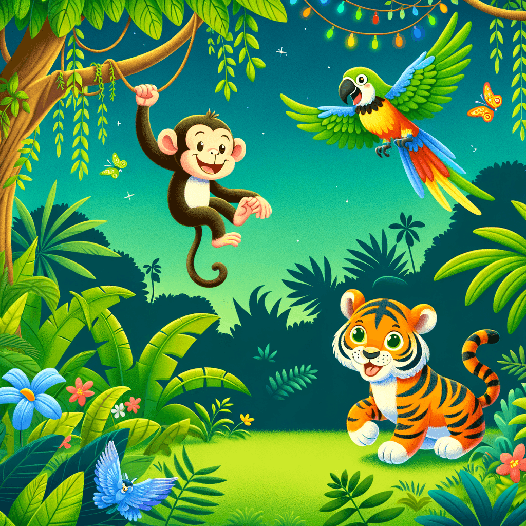 Frolicking Jungle Animals DIY Paint By Numbers