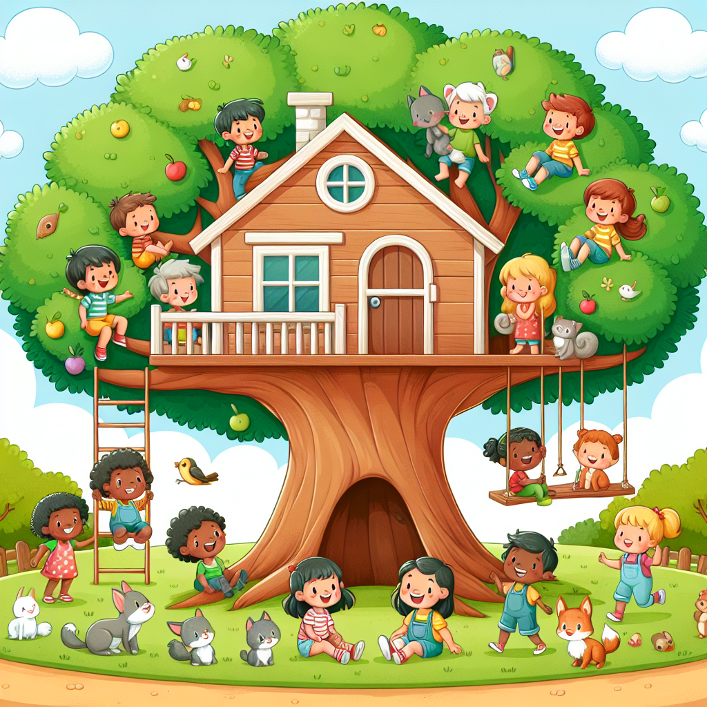 Cheerful Treehouse Adventure Paint By Numbers Art