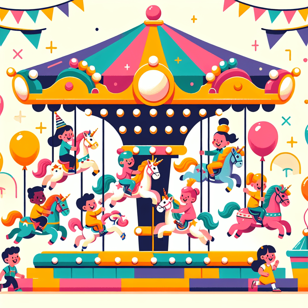 Rainbow Carousel Ride Paint By Number