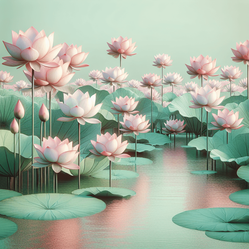 Tranquil Lotus Garden Paint By Color