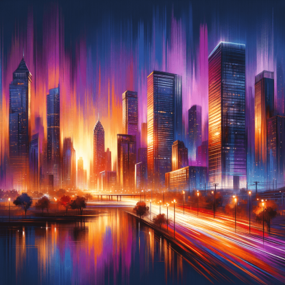 Dynamic Urban Skyline Paint By Numbers