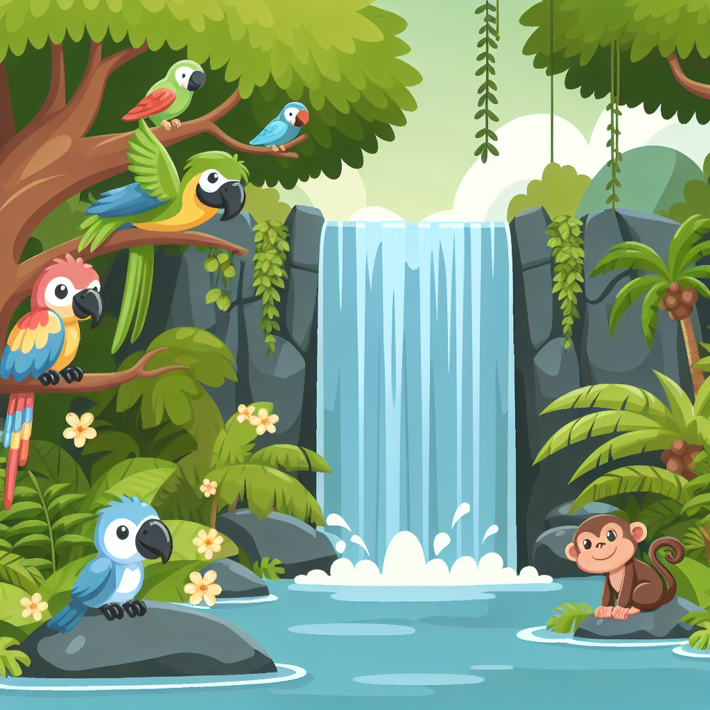 Jungle Waterfall Oasis Paint By Numbers Kits