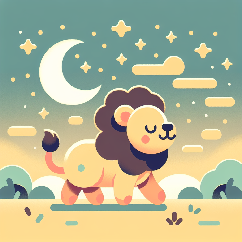 Lunar Lion's Moonlit Stroll Paint By Numbers