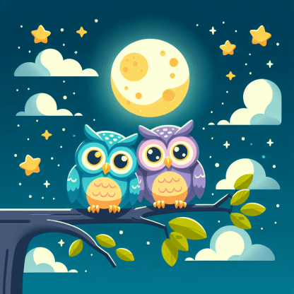 Merry Moonlit Owls Paint By Color