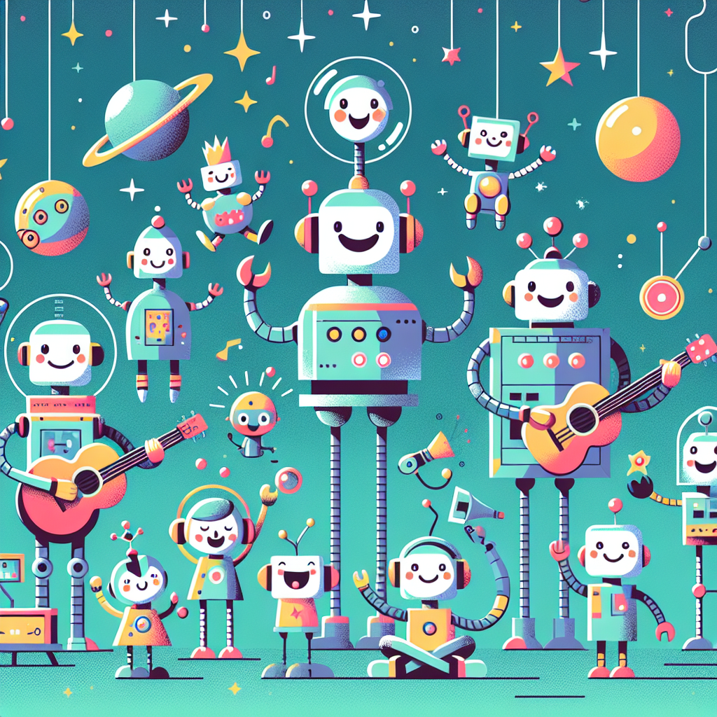 Friendly Robot Family Painting By Numbers Kit