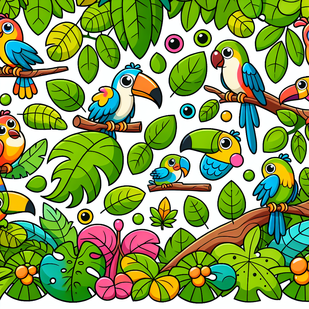 Jungle Bird Safari Number Painting