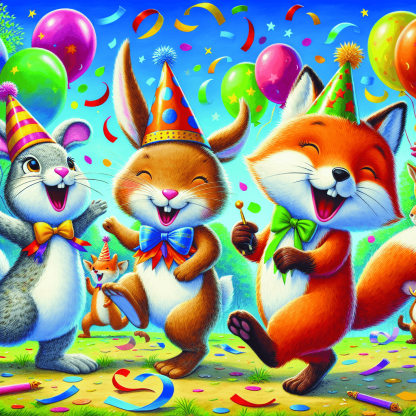 Joyful Animal Party Painting By Numbers Kit