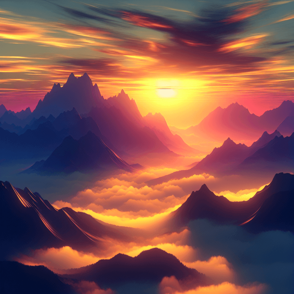 Breathtaking Mountain Sunrise DIY Paint By Numbers