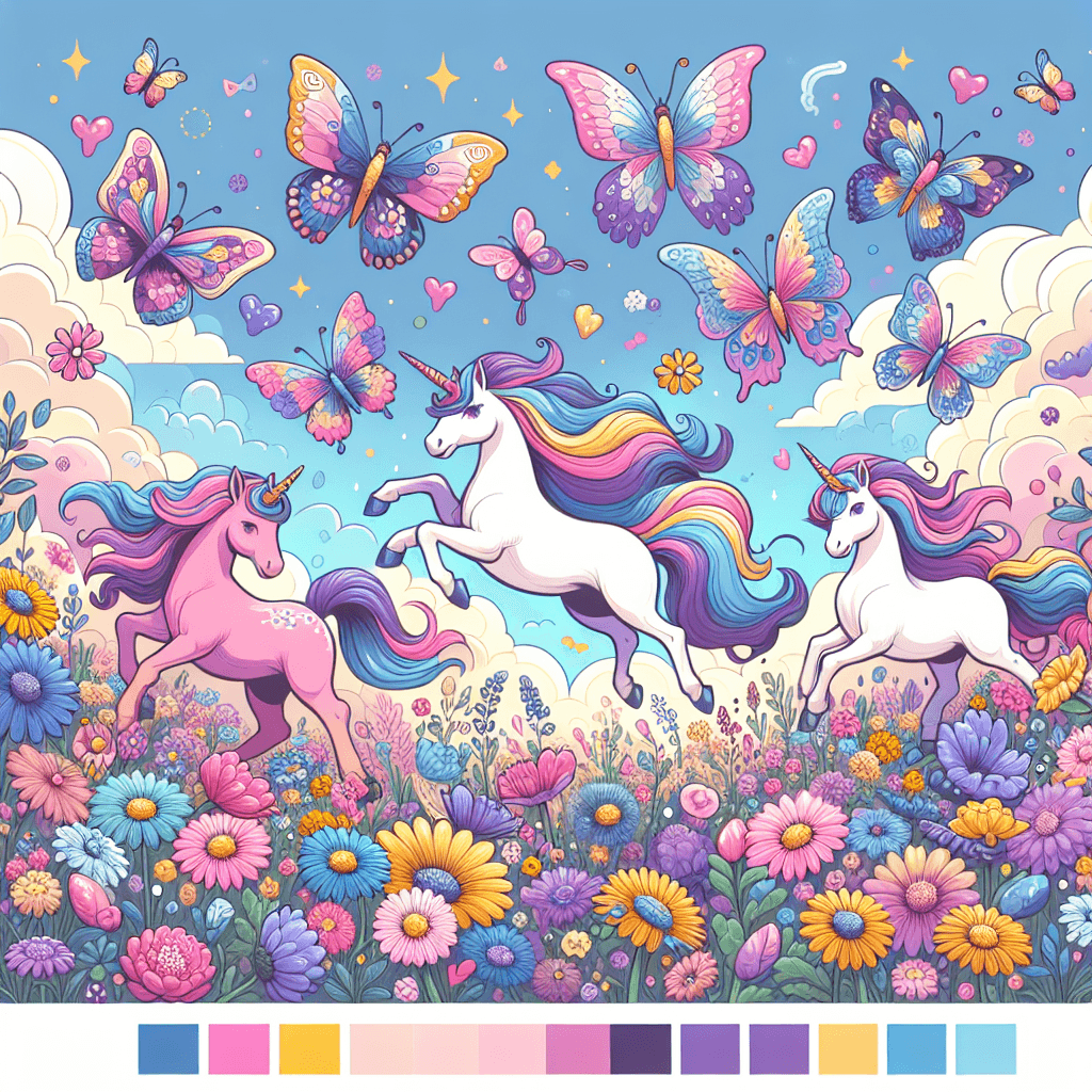 Magical Unicorns In The Meadow DIY Paint By Numbers