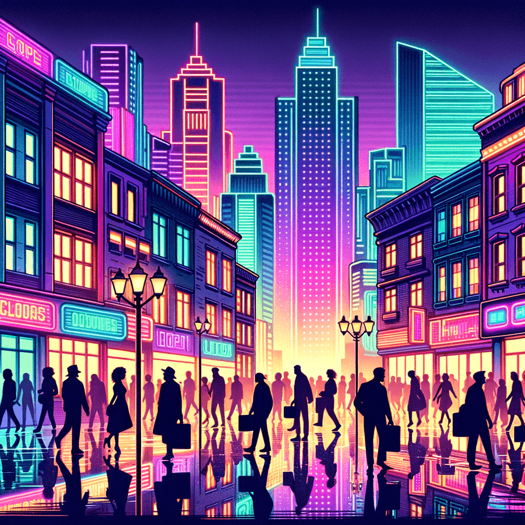 Retro Urban Lights Paint By Numbers Art