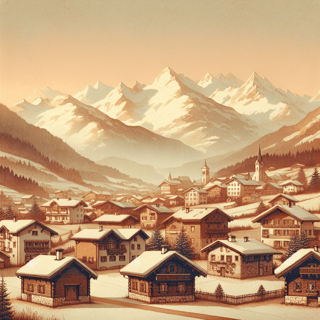 Calm Alpine Village Paint By Numbers Art