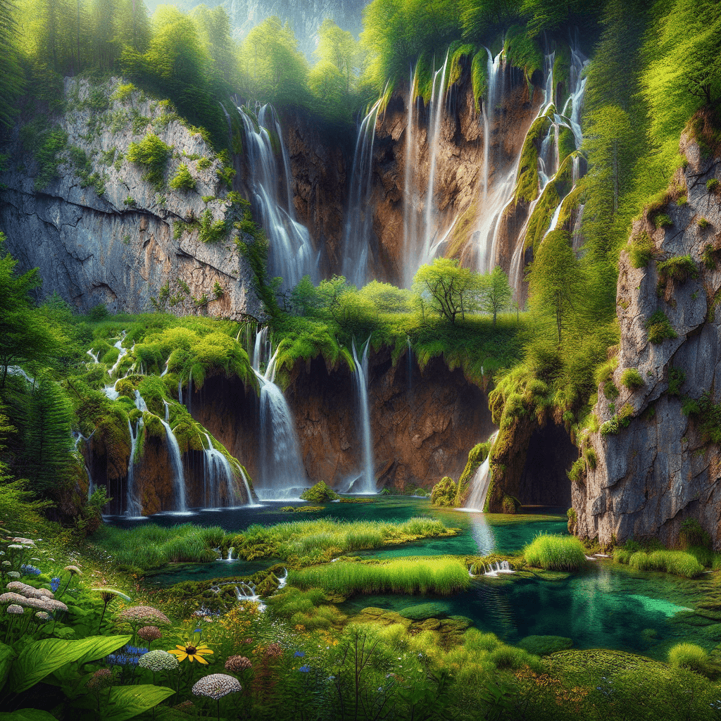 Cascading Waterfalls Serenity Paint By Numbers Art