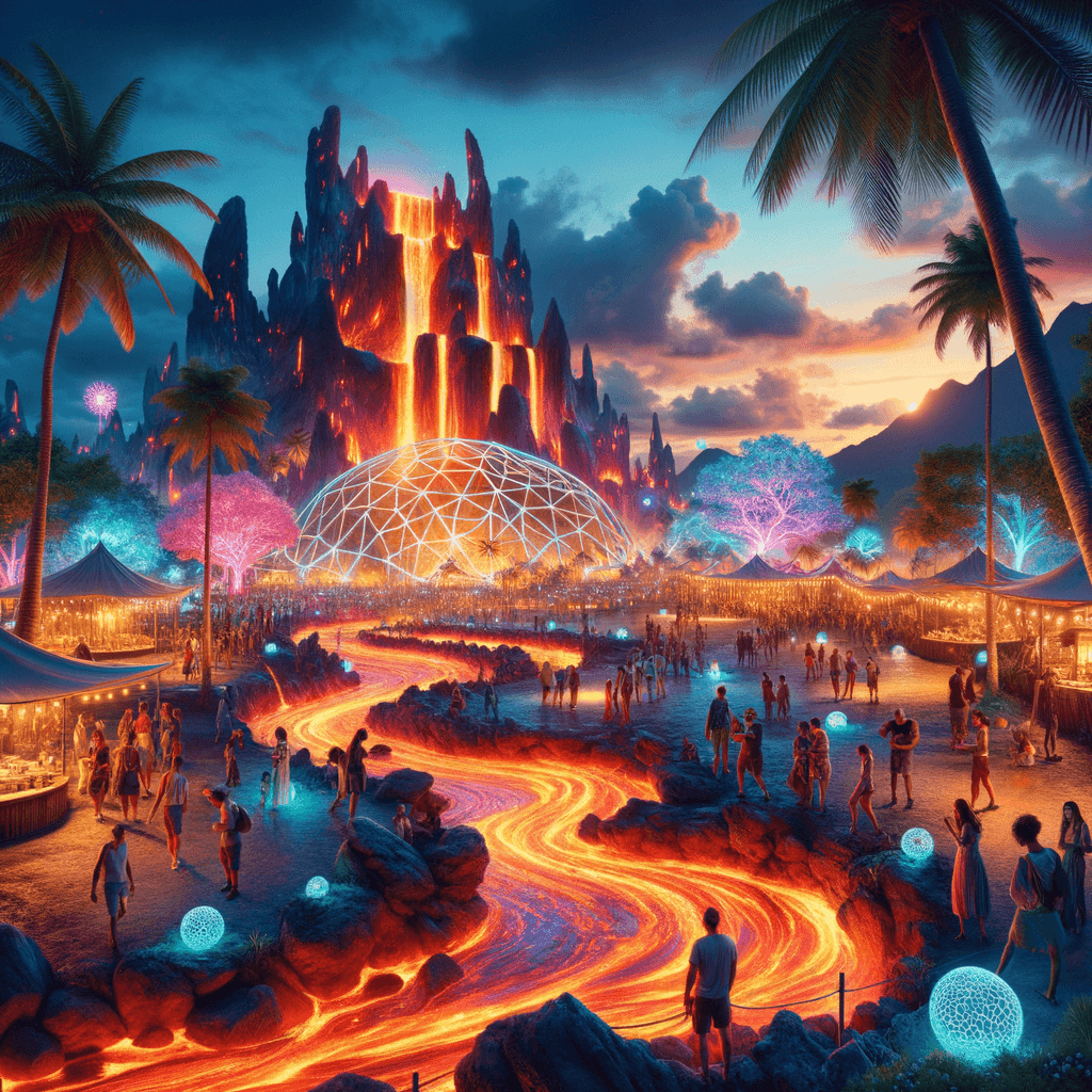 Pahoa Lava Lights Festival - Hawaii Paint By Color