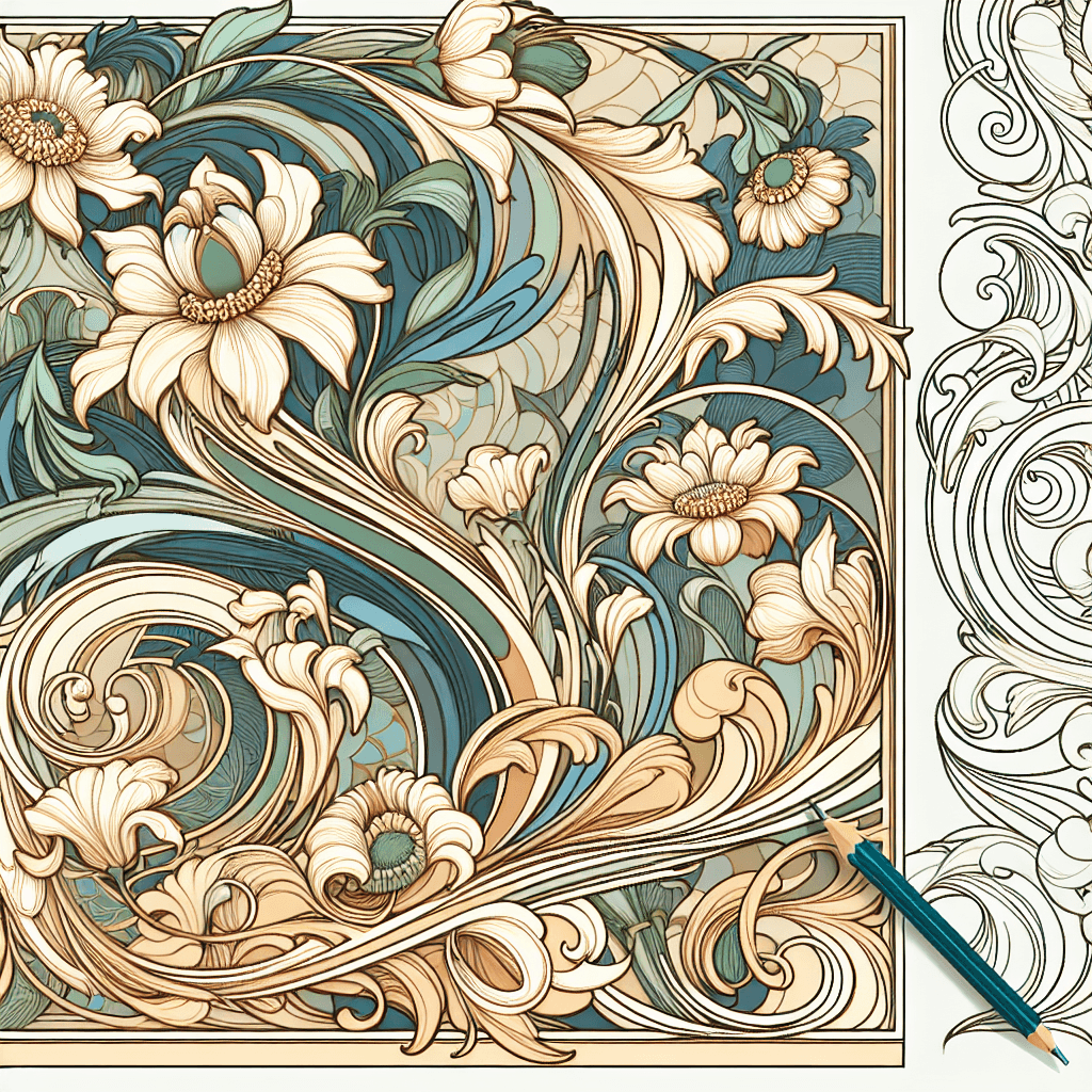 Art Nouveau Bloom Painting Number Kit