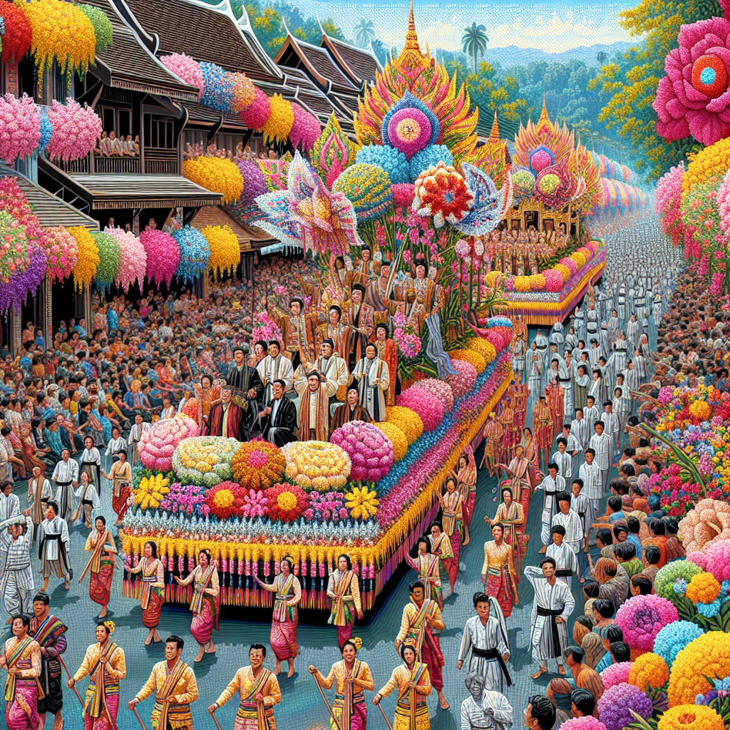 Chiang Mai Flower Festival - Thailand Painting By Numbers Kit