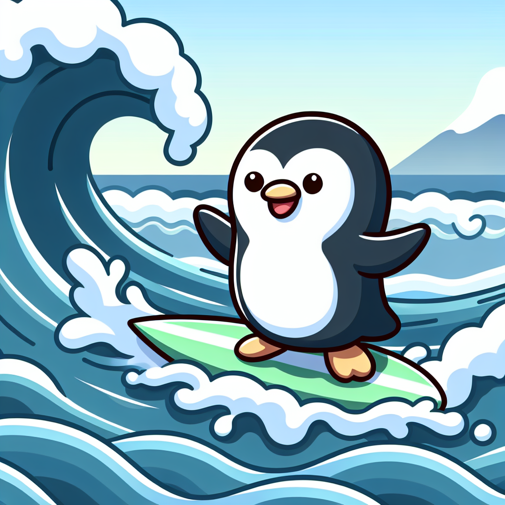 Surfing Penguin Adventure DIY Paint By Numbers