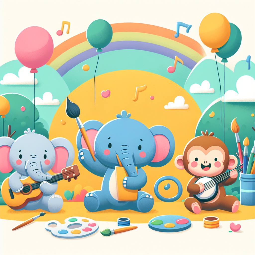 Artistic Animal Parade Number Painting