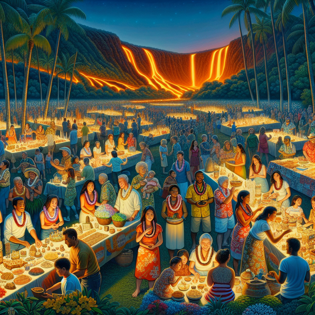 Pahoa Lava Lights Festival Painting By Numbers Kit