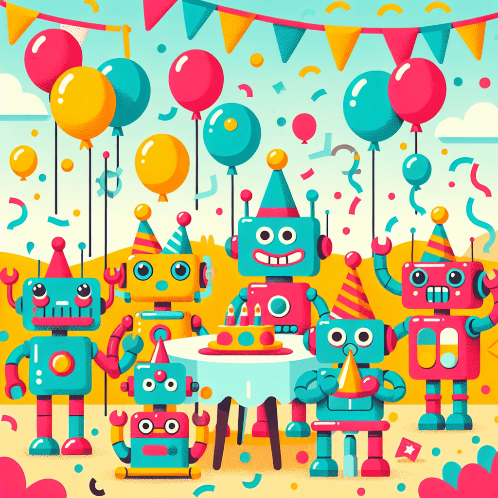 Joyful Robot Party Paint By Numbers Kits