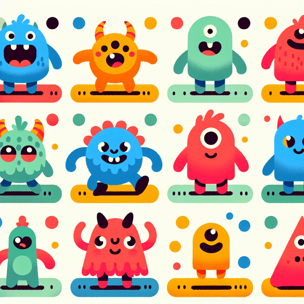 Friendly Monster Gathering DIY Paint By Numbers