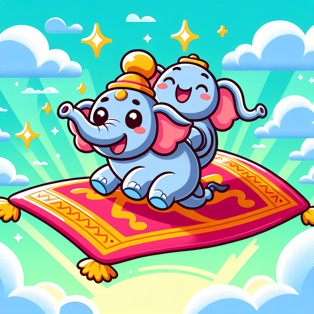 Magic Carpet Ride With Whimsical Elephants Paint By Numbers Art