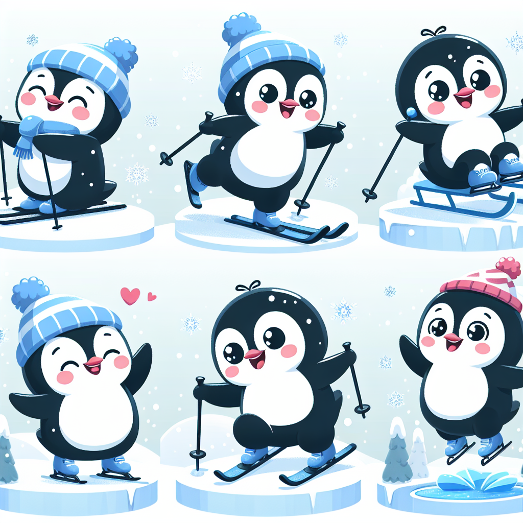 Penguin Winter Olympics Paint By Color