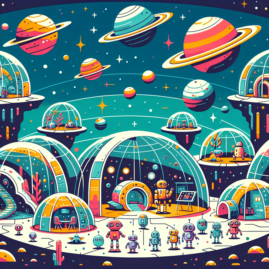 Futuristic Space Colony Number Painting