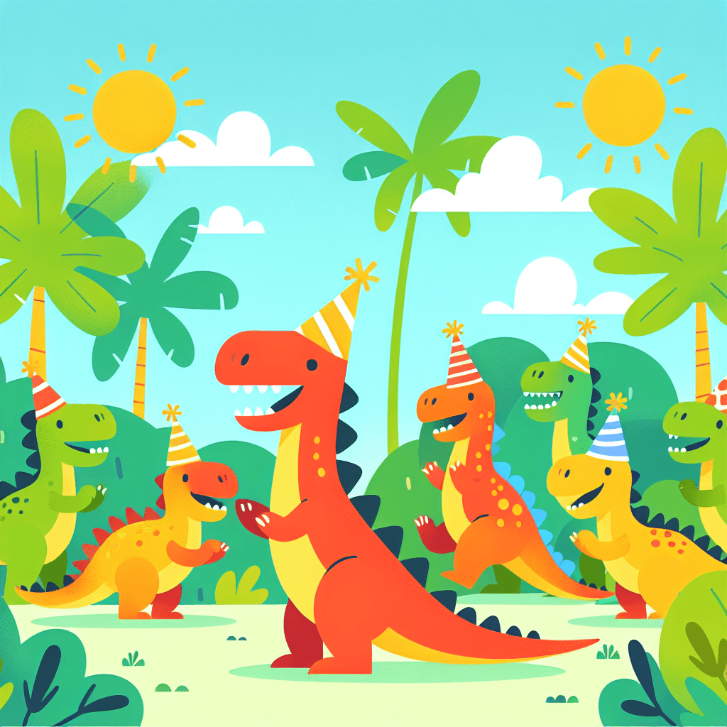 Funky Dinosaur Party Number Painting